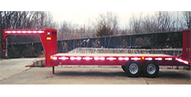 Eagle Custom Trailer Details: Gooseneck Deck Over trailer, 8.5x25, 20' flat plus a 5' dovetail with a 10,000# rated full width gate. 16,000# G.V.W. - Eagle Trailer Company, Lawrence, Kansas